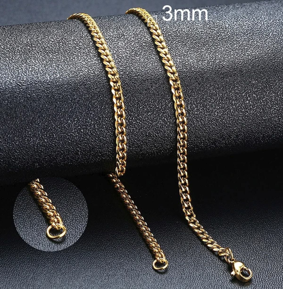 Gold Cuban Chain 3MM 50 CM Best Seller!