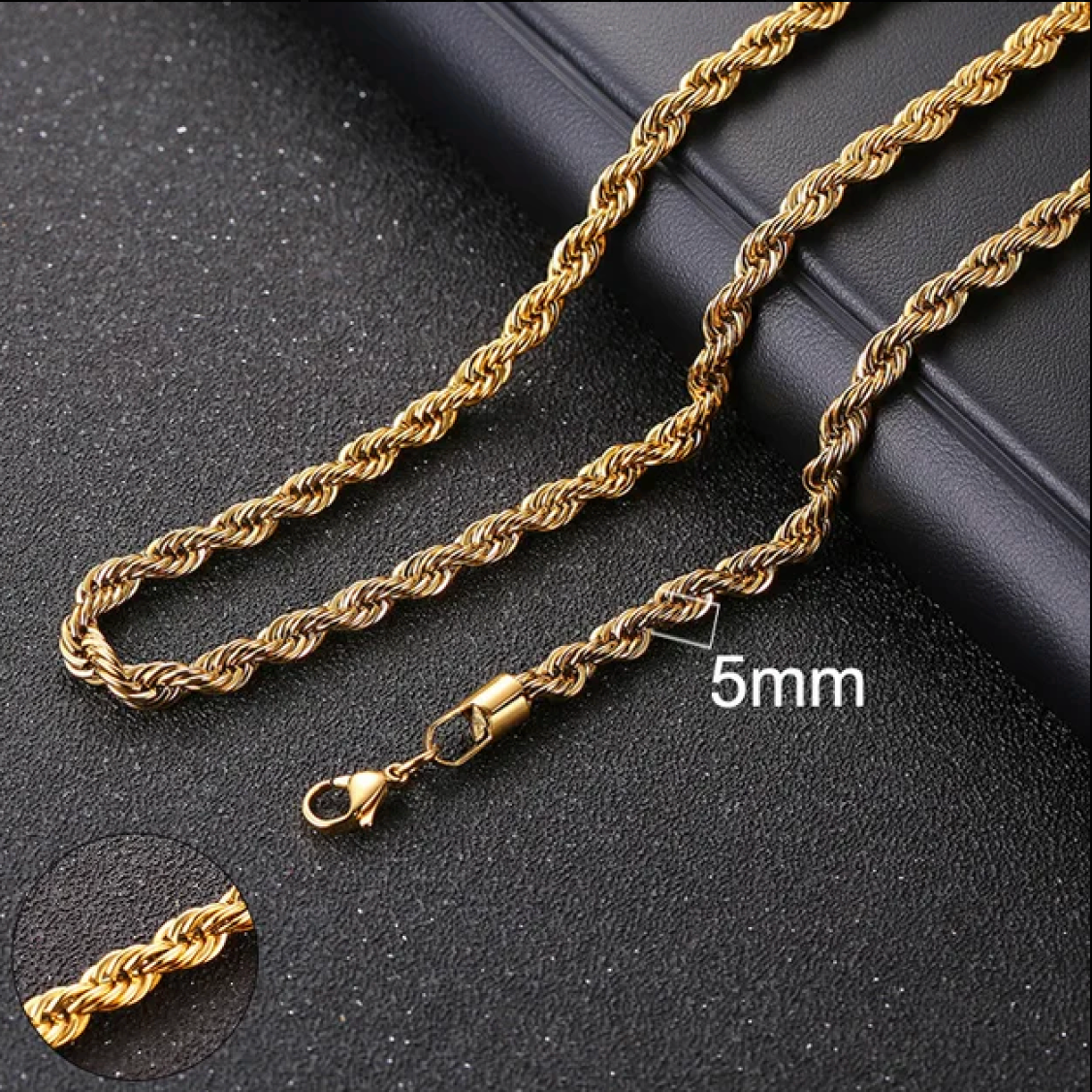 Rope Chain in Yellow Gold- 5MM