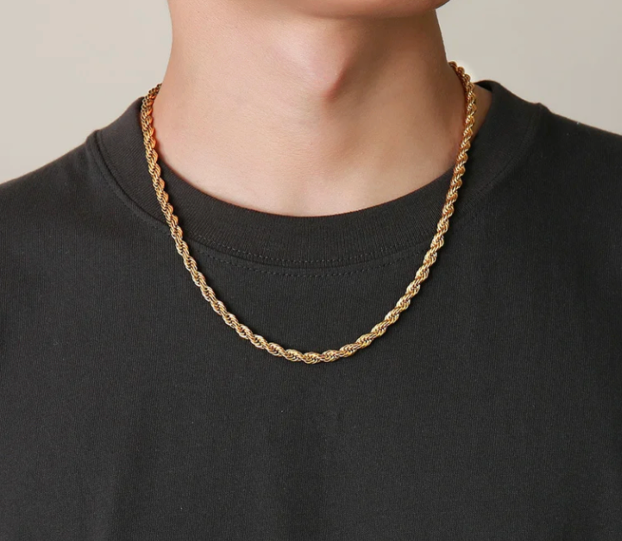 Rope Chain in Yellow Gold- 5MM