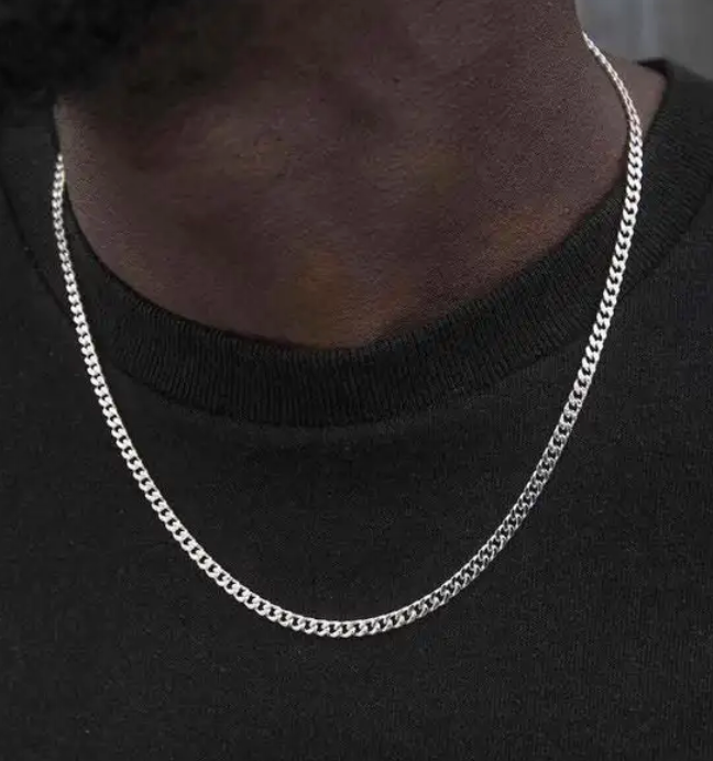 Cuban Link Chain in Silver Gold - 5mm - 50 CM